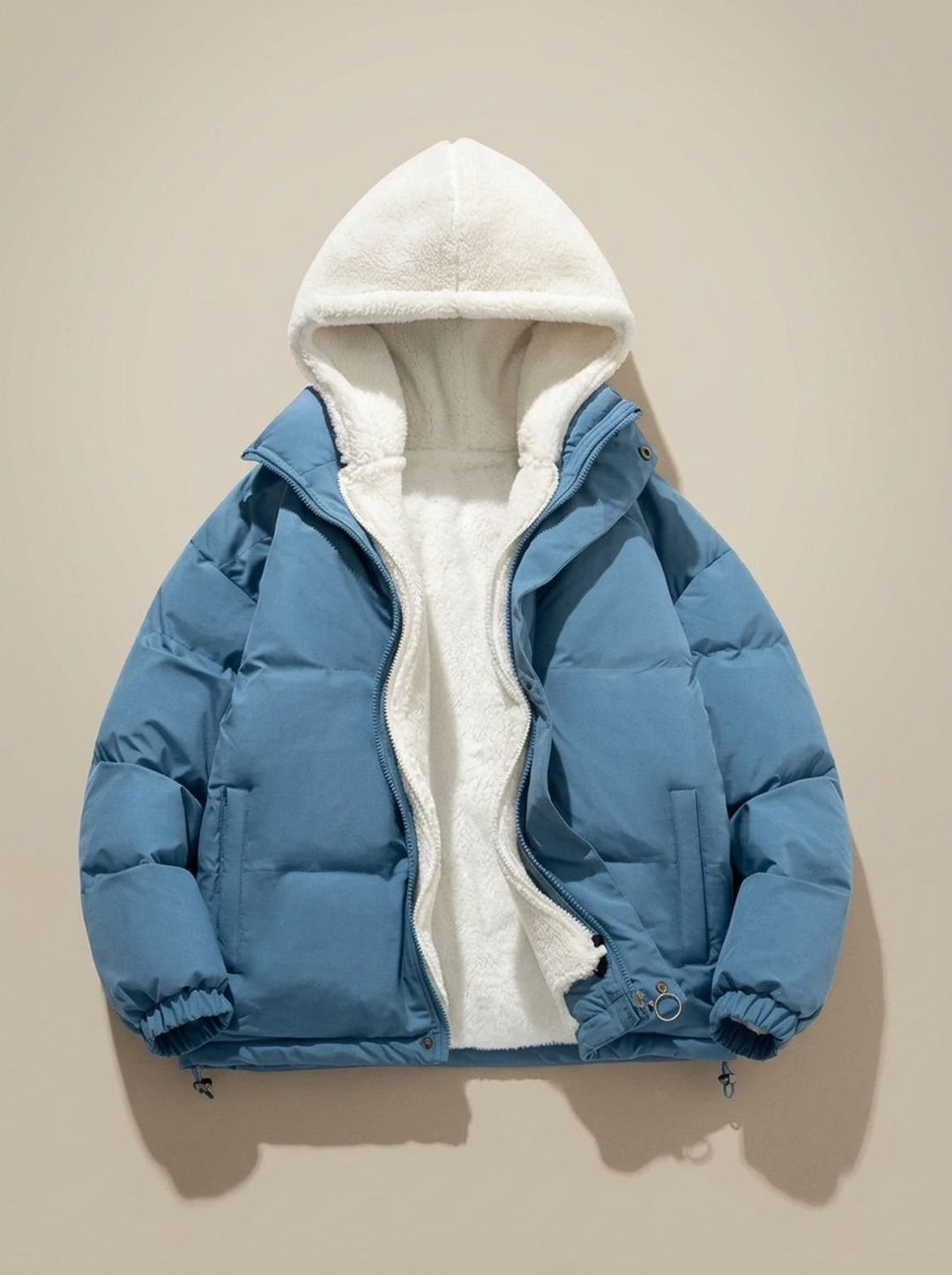 Lucienne | Cozy Hooded Down Jacket with Sherpa Fleece Lining and Quilted Exterior