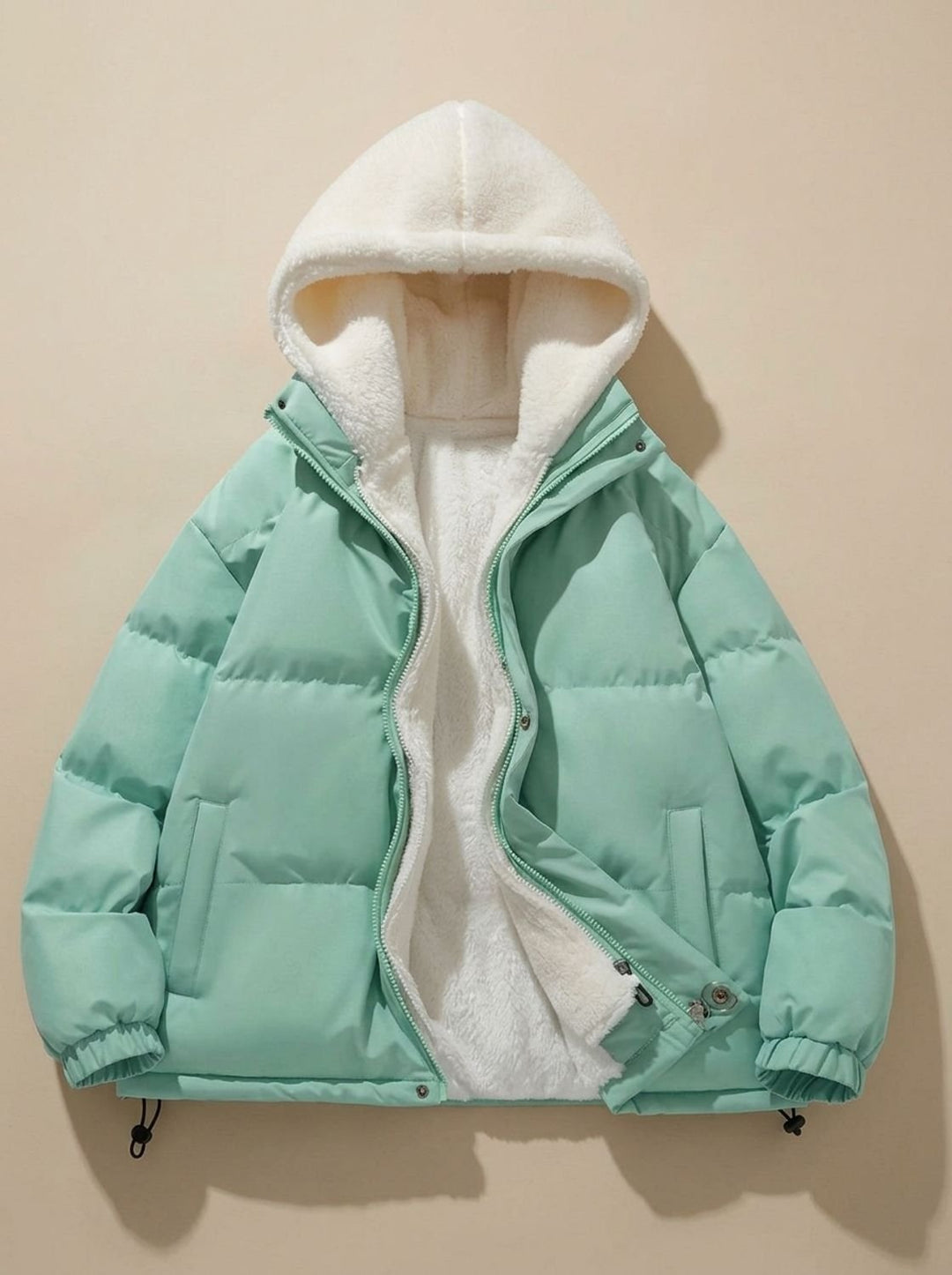 Lucienne | Cozy Hooded Down Jacket with Sherpa Fleece Lining and Quilted Exterior