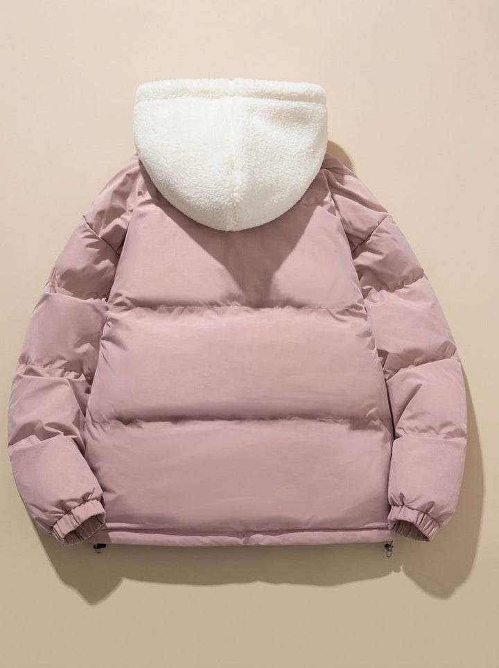 Lucienne | Cozy Hooded Down Jacket with Sherpa Fleece Lining and Quilted Exterior