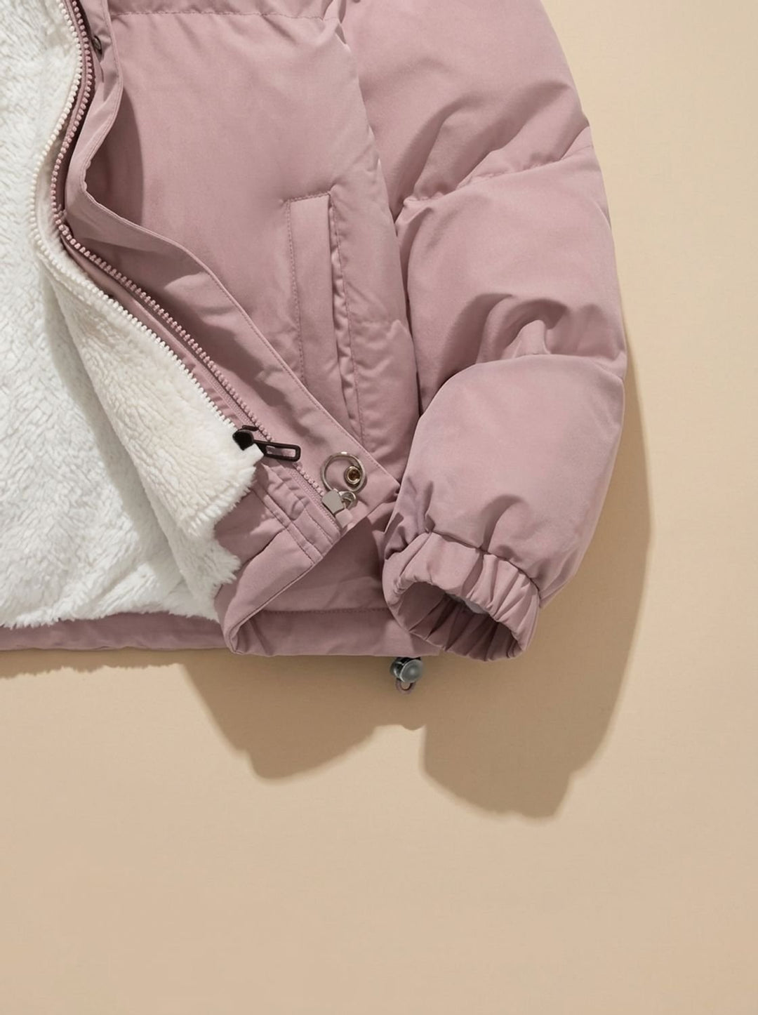 Lucienne | Cozy Hooded Down Jacket with Sherpa Fleece Lining and Quilted Exterior