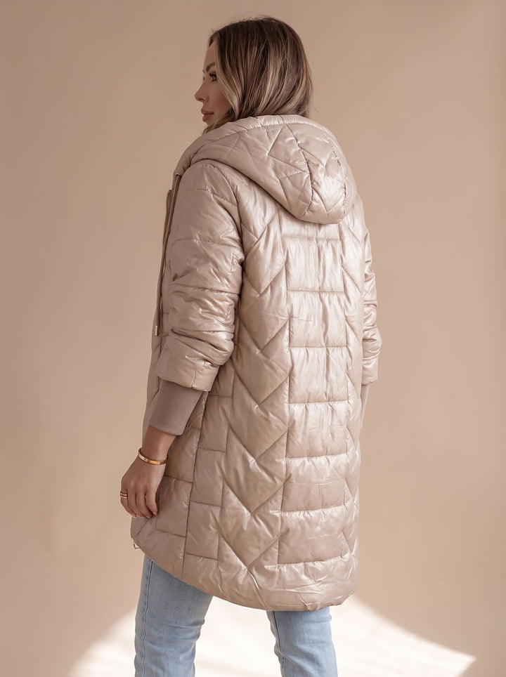 Erna | Classic Long Coat with Hooded Design and Thick Lining
