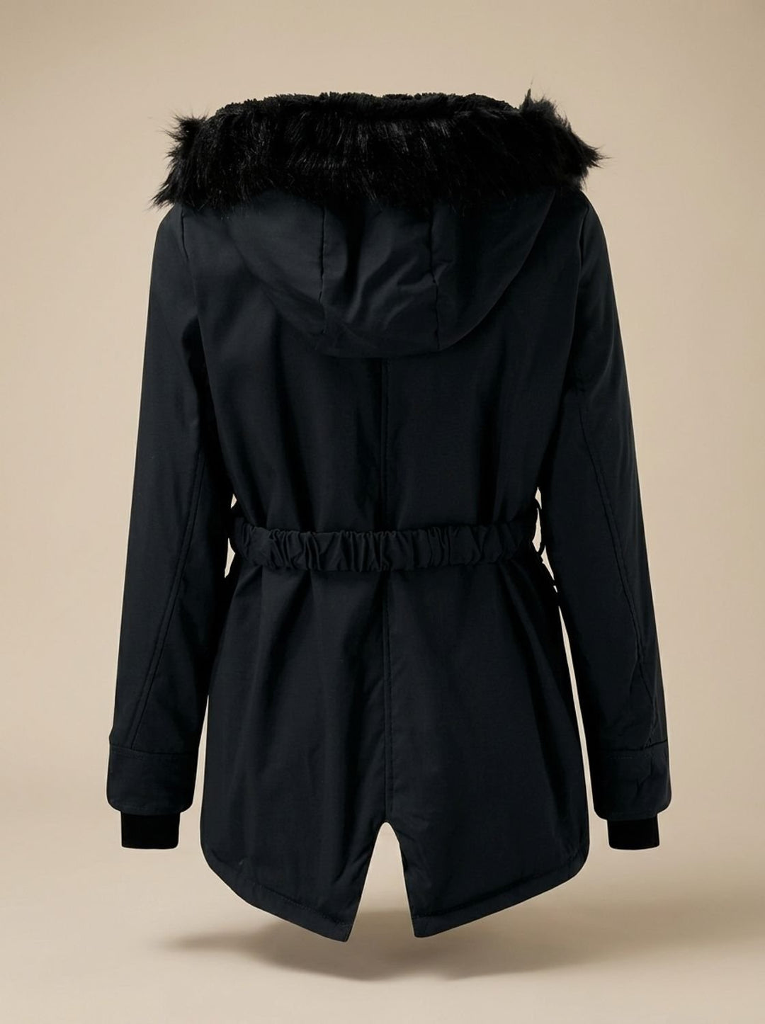 Evadne | Parka thermique isolée avec capuche en fausse fourrure et cordon de serrage réglable à la taille