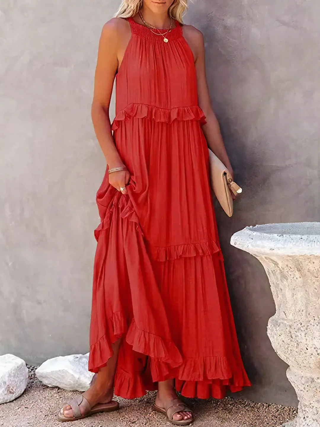 Elsie - Robe maxi à volants