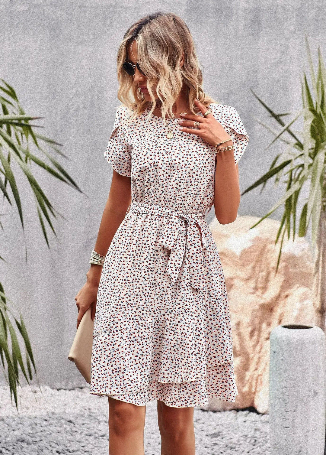 Scarlett™ - Robe plissée florale décontractée
