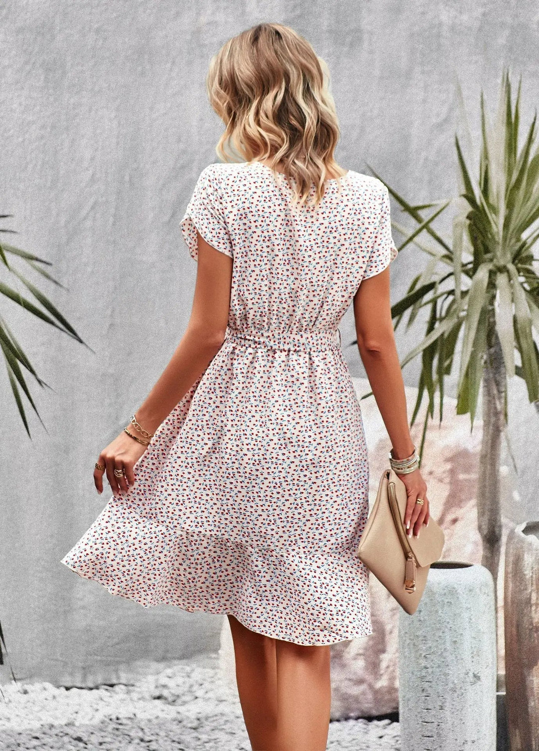 Scarlett™ - Robe plissée florale décontractée