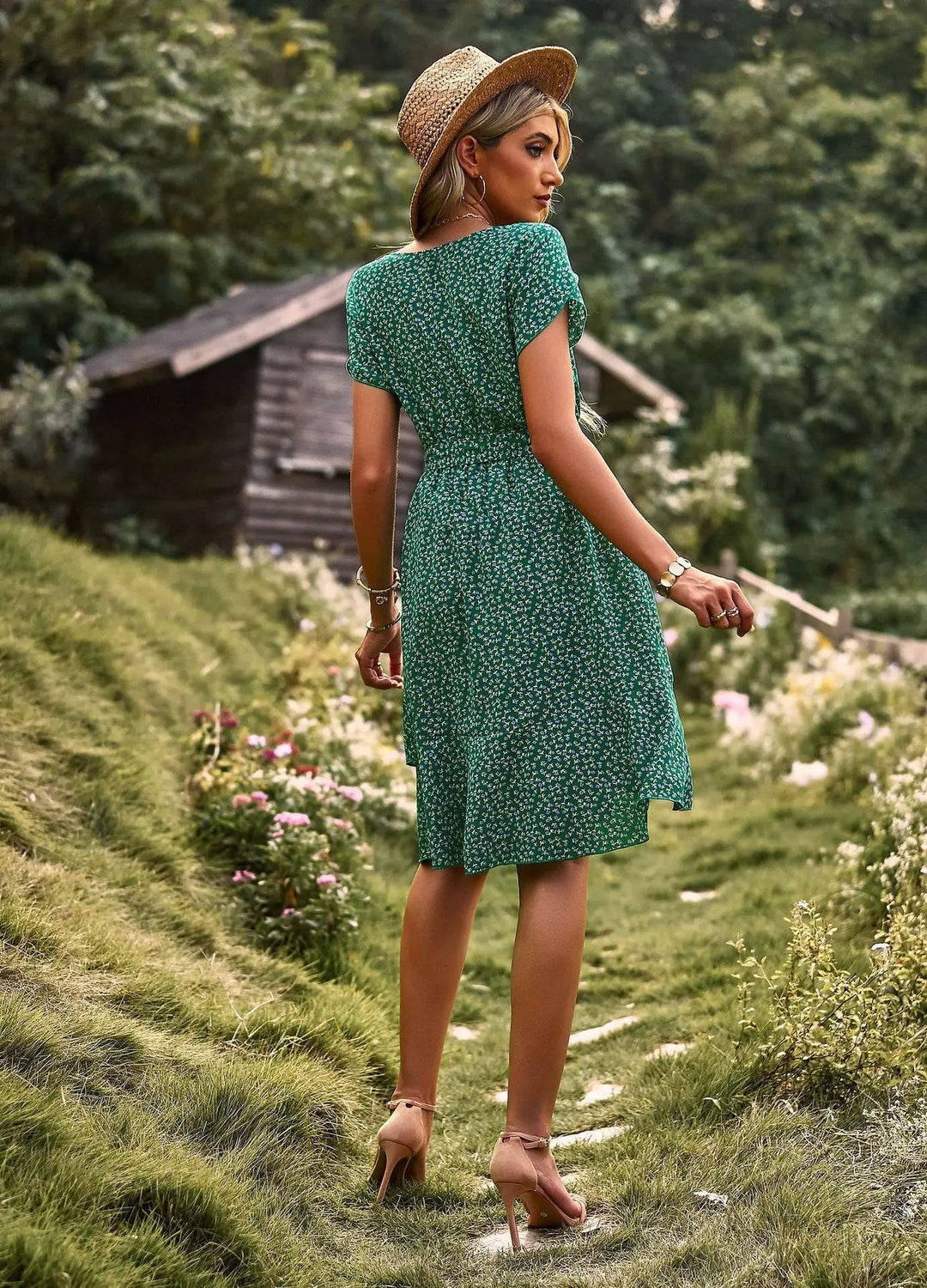 Scarlett™ - Robe plissée florale décontractée