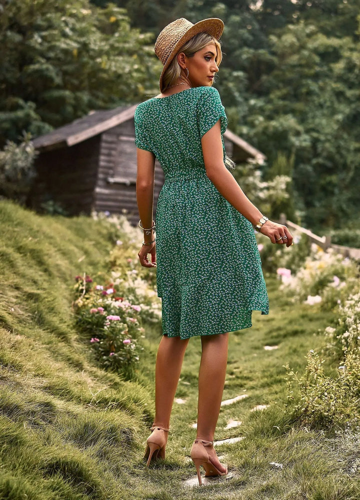 Scarlett™ - Robe plissée florale décontractée