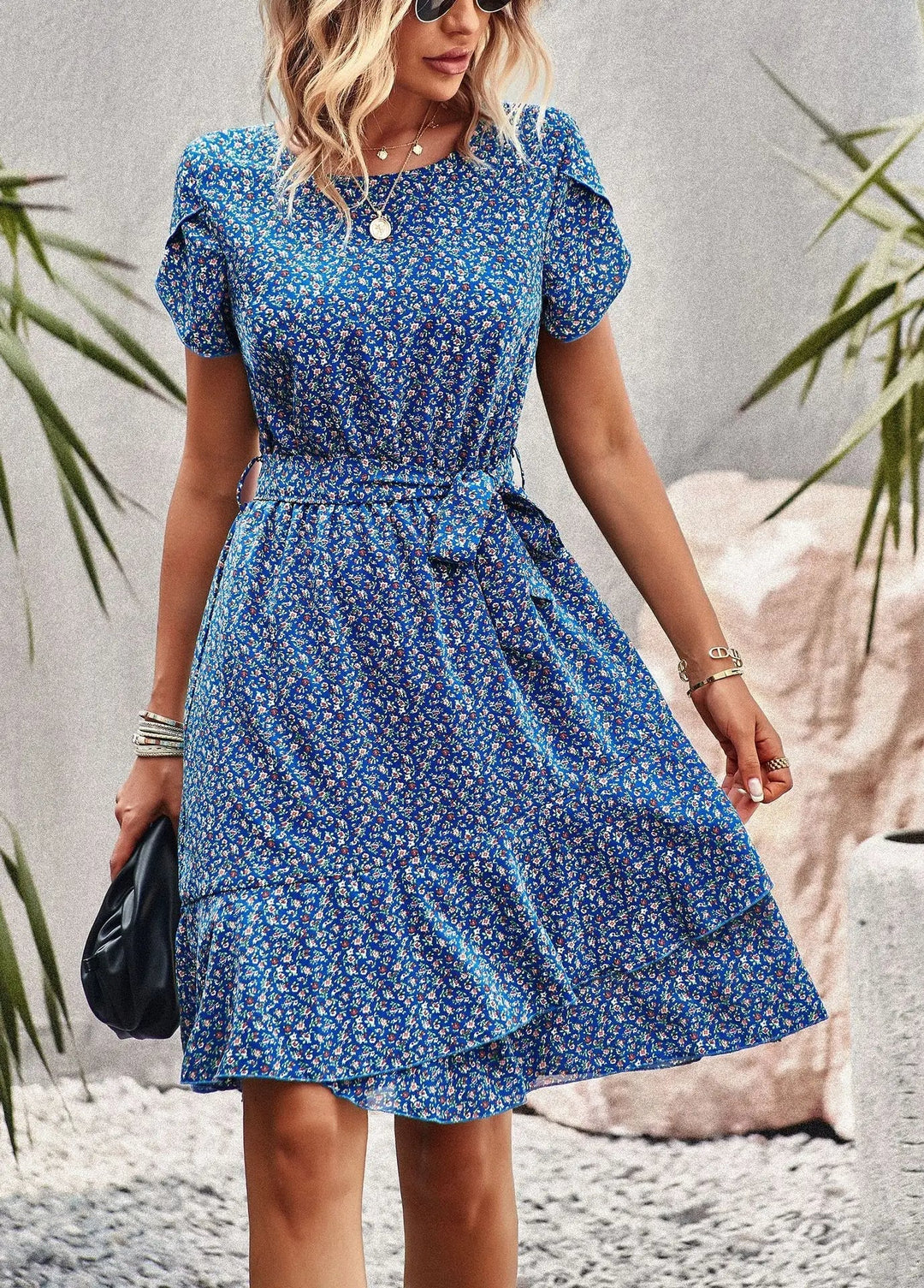 Scarlett™ - Robe plissée florale décontractée