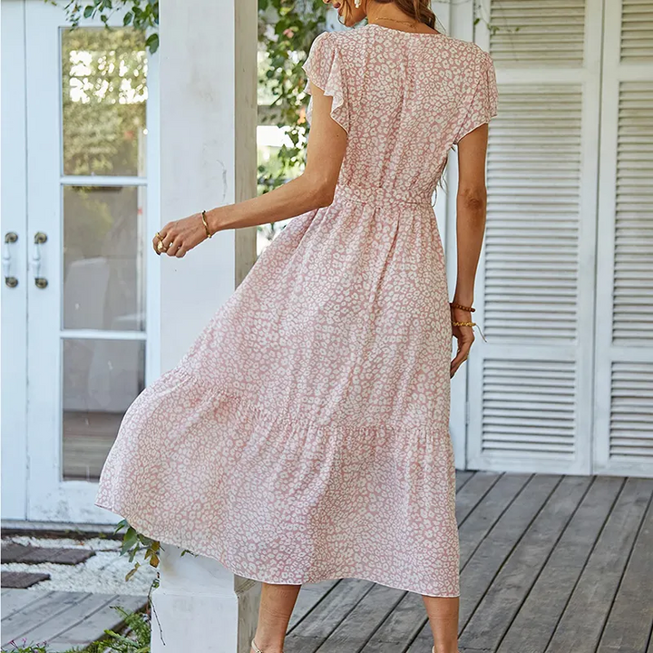 Zoe™ - Robe d'été portefeuille confortable à ceinture florale