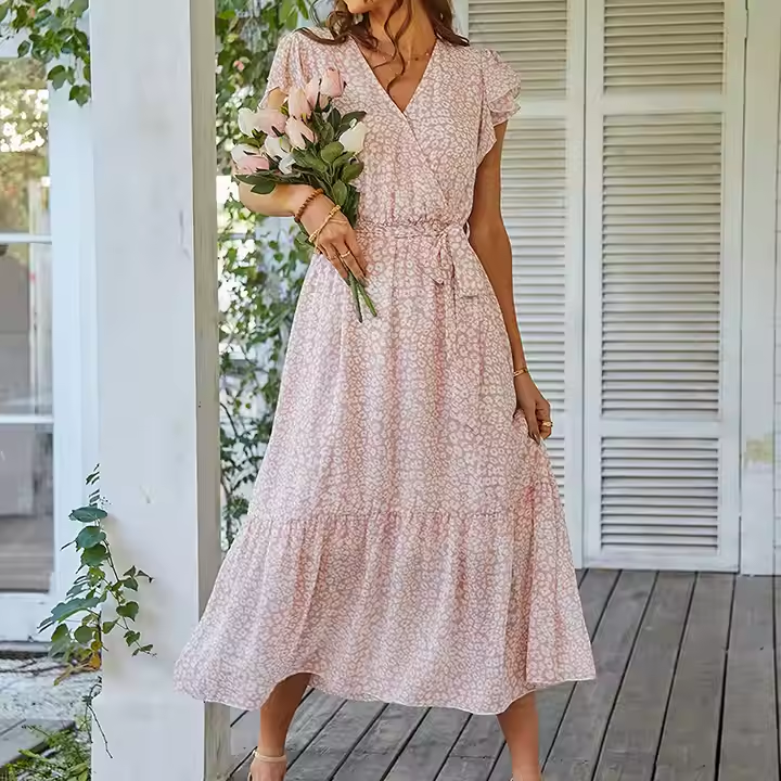 Zoe™ - Robe d'été portefeuille confortable à ceinture florale