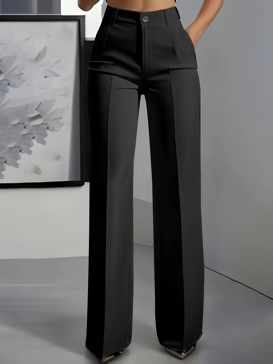 Adeline | Refined Women's Wide Leg Trousers with High Waistband and Wide Leg Cut