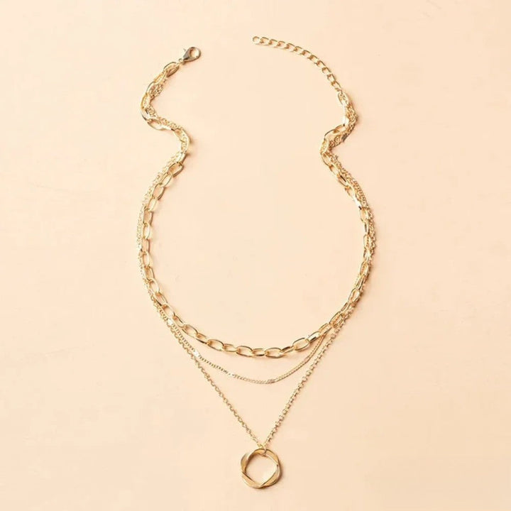 Collier rétro doré superposé