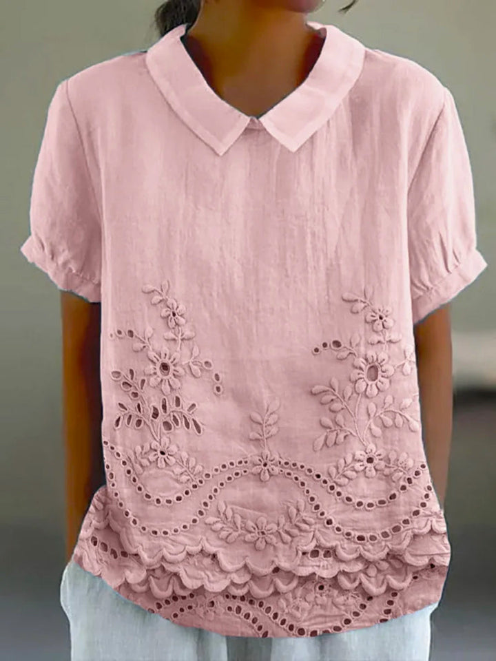 Lily | Chemise brodée florale