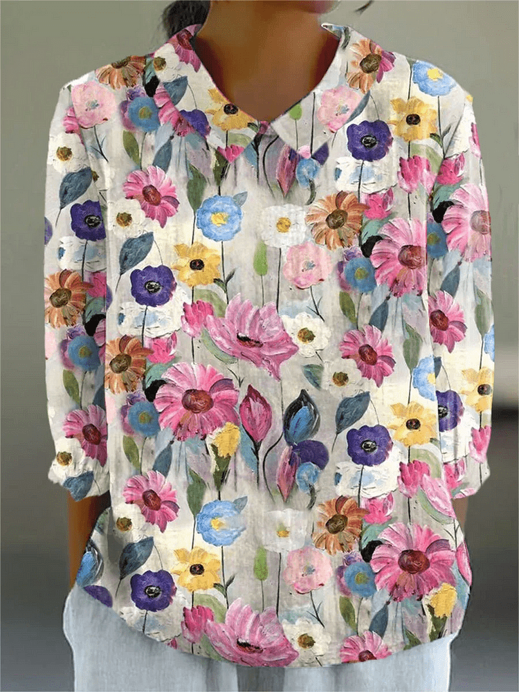Jill | Top floral artistique