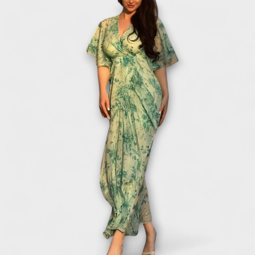 Lana - Robe stylée florale à col en V
