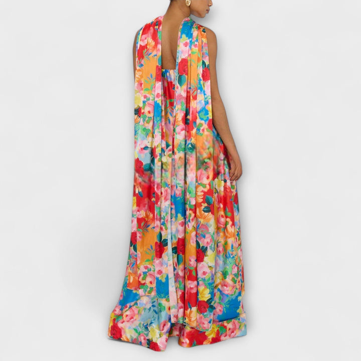 Harlow - Robe maxi florale à épaules dénudées