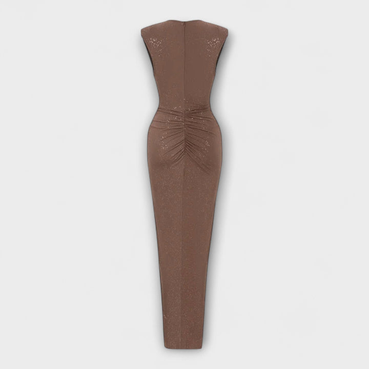 Thea - Robe maxi avec décolleté plongeant en V