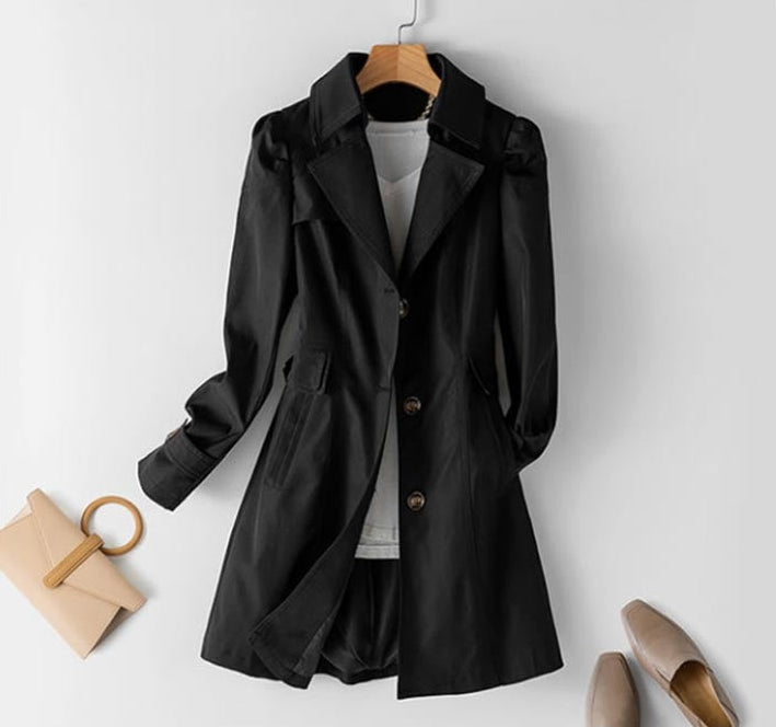 Women's Elegant Button Front Trenchcoat