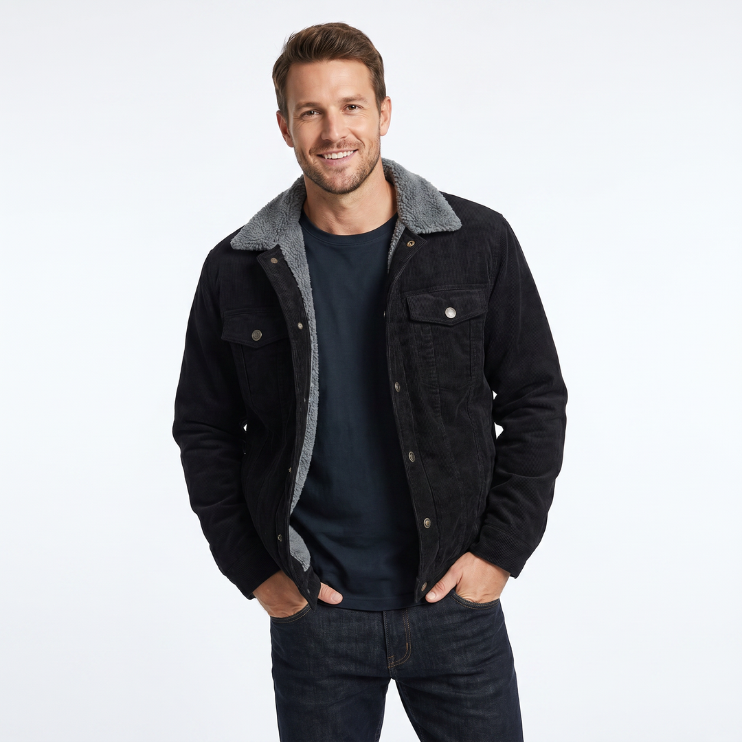 Thiago | Moderne Cordjacke mit Sherpa-Futter, ganztägigem Tragekomfort und elegantem Design