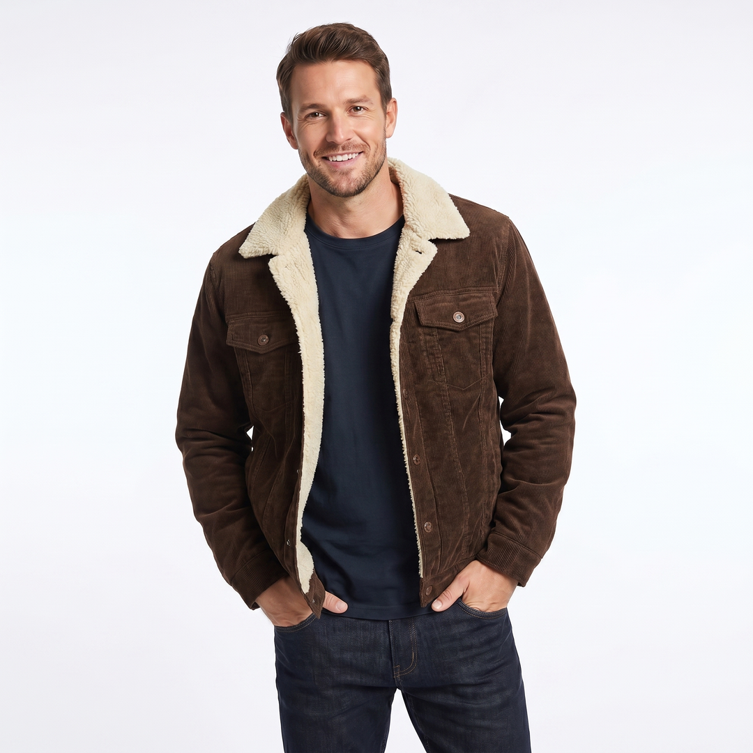 Thiago | Moderne Cordjacke mit Sherpa-Futter, ganztägigem Tragekomfort und elegantem Design