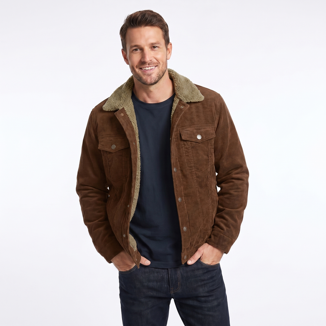 Thiago | Moderne Cordjacke mit Sherpa-Futter, ganztägigem Tragekomfort und elegantem Design