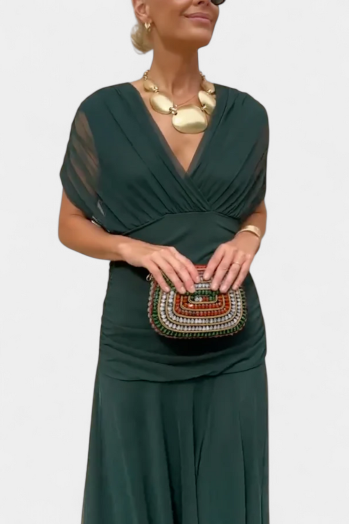Alondra™ Robe longue fleurie avec col en V