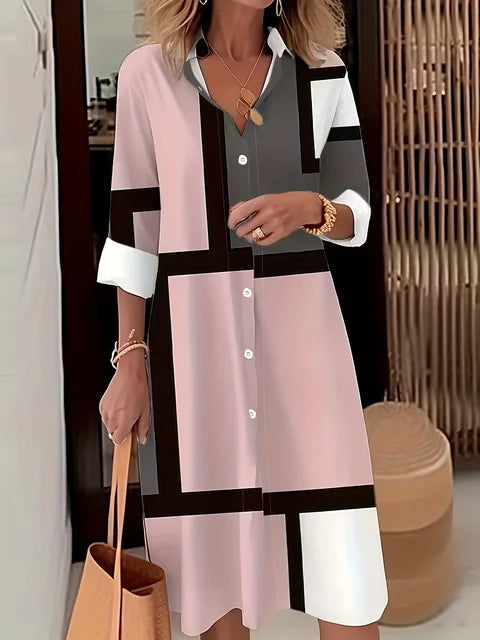 Margaritte | Robe chemise à imprimé géométrique