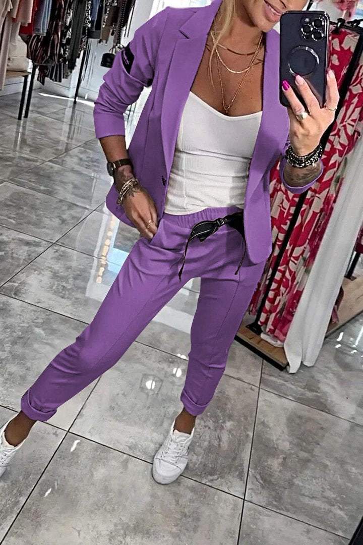 Fenna™ | Ensemble Deux-Pièces Couleur Unie Décontracté pour Femme