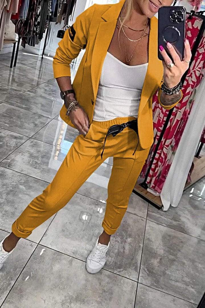 Fenna™ | Ensemble Deux-Pièces Couleur Unie Décontracté pour Femme