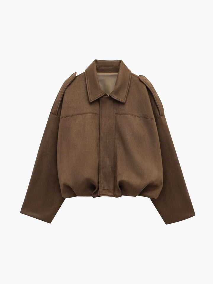 Beatrix | Refined Women's Bomber Jacket with Structured Collar and Faux Suede Fabric