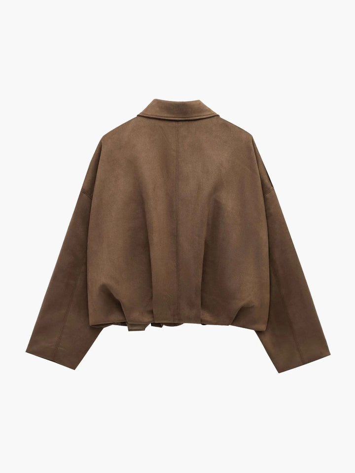 Beatrix | Refined Women's Bomber Jacket with Structured Collar and Faux Suede Fabric