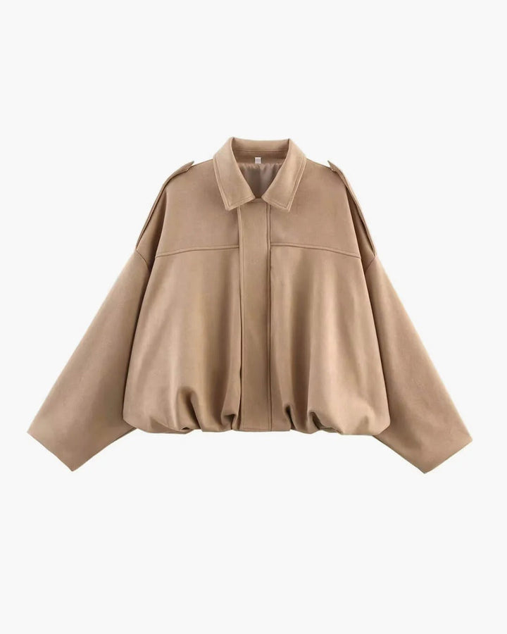 Beatrix | Refined Women's Bomber Jacket with Structured Collar and Faux Suede Fabric