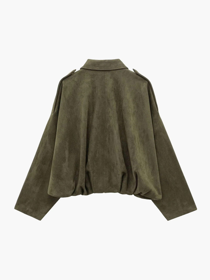 Beatrix | Refined Women's Bomber Jacket with Structured Collar and Faux Suede Fabric