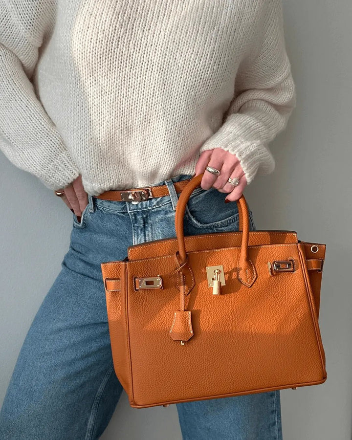 Victoria | Classic Leather Handbag with Multiple Pockets and Secure Closure