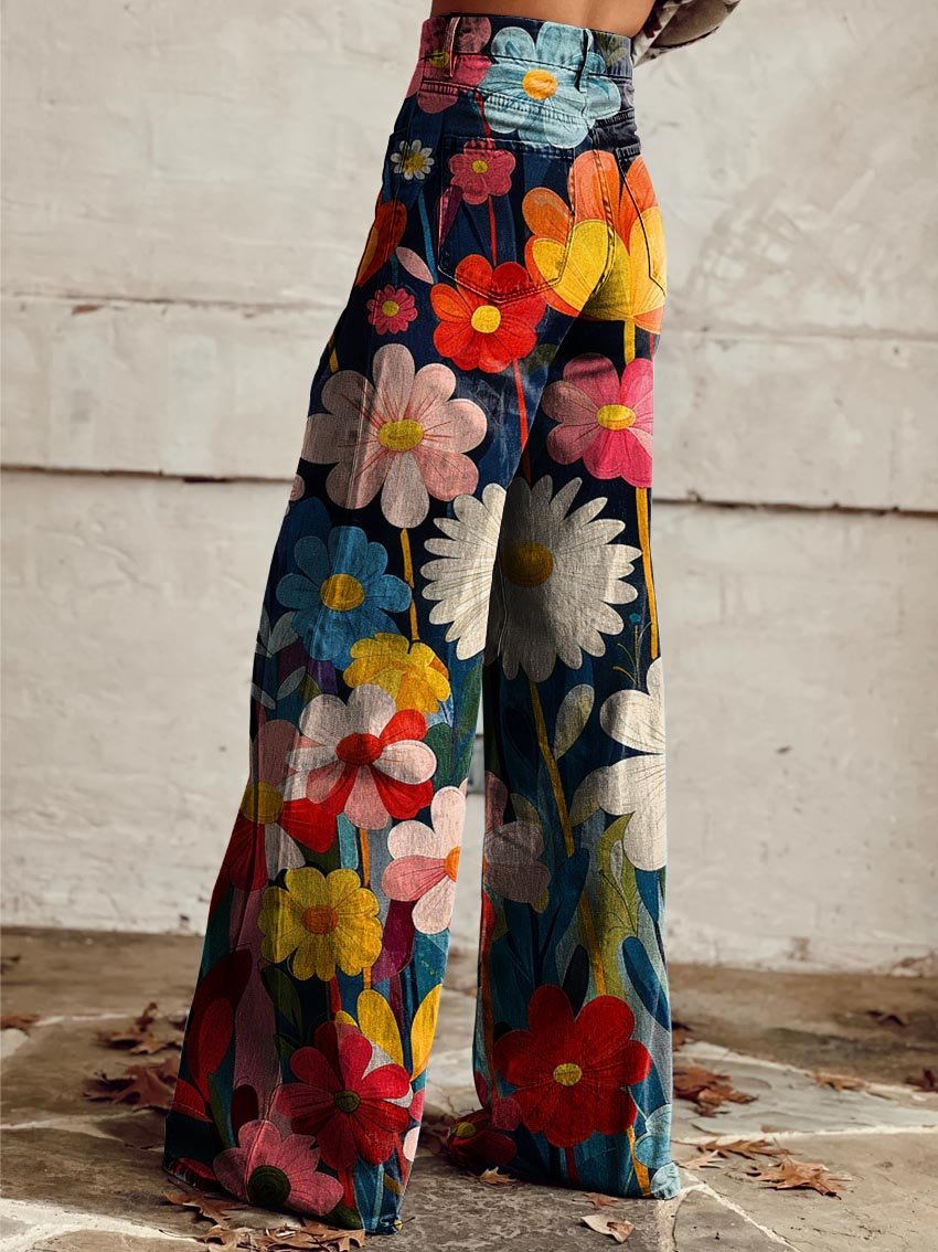 Harper™ - Pantalon large confortable à imprimé floral coloré