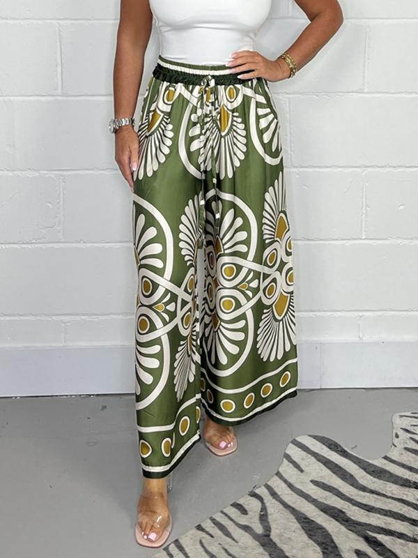 Sally | Pantalon de survêtement en satin imprimé tendance