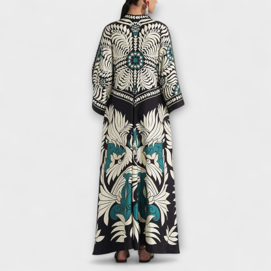 Giselle - Robe maxi fluide à imprimé floral stylé