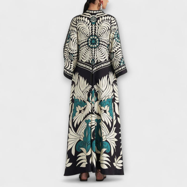 Giselle - Robe maxi fluide à imprimé floral stylé