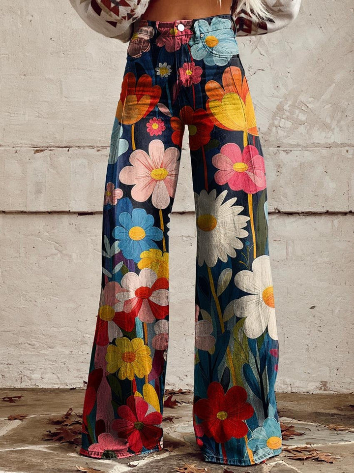 Harper™ - Pantalon large confortable à imprimé floral coloré