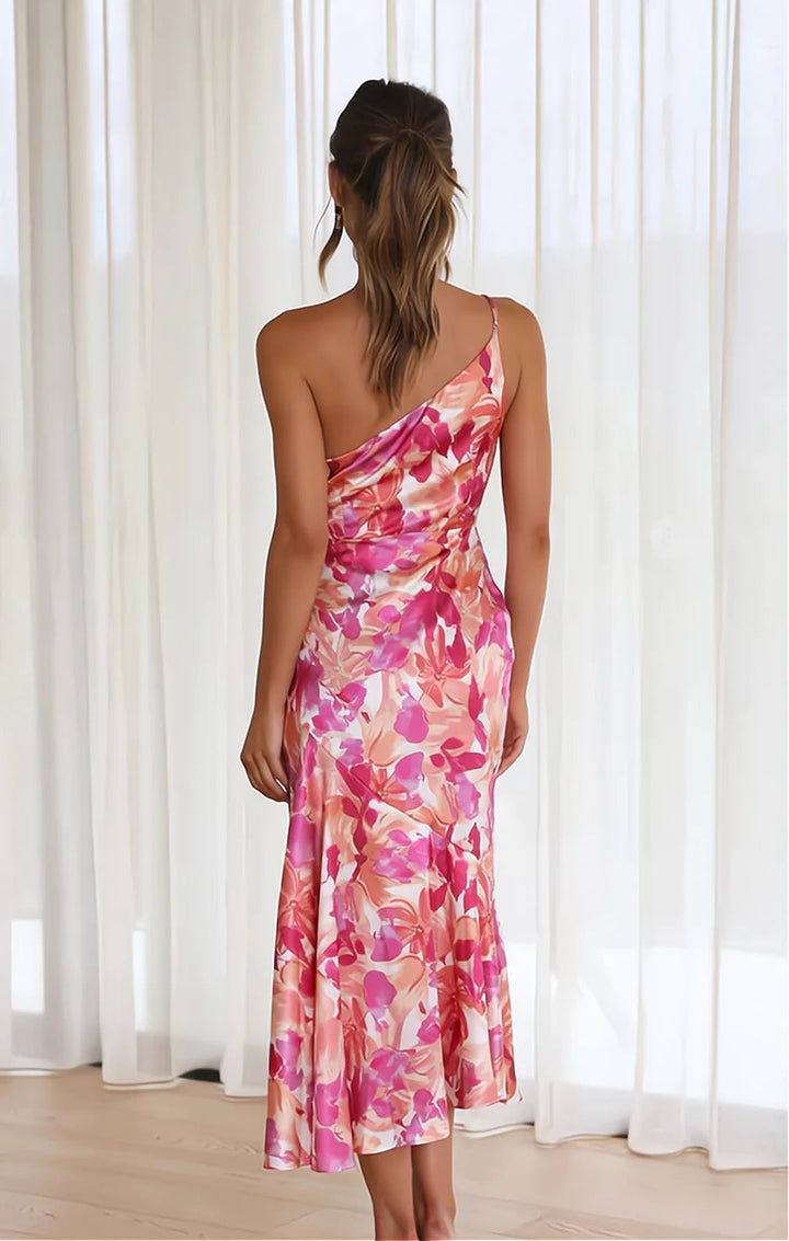 Diane | Robe en satin à motif floral