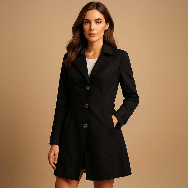 Women's Elegant Button Front Trenchcoat