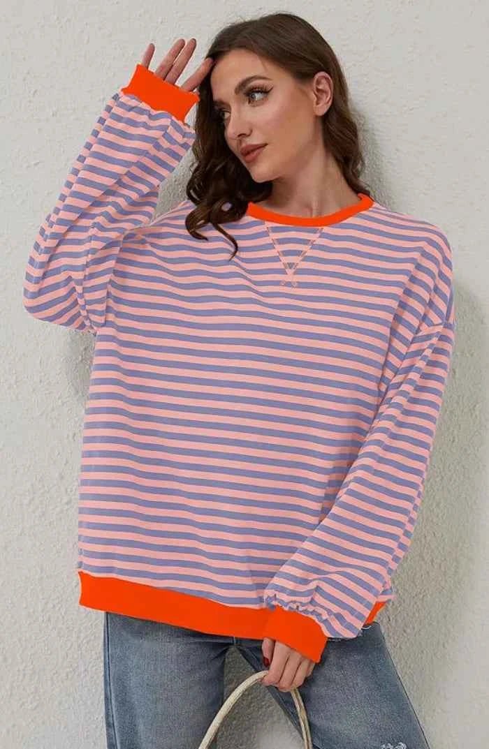 Marina | Relaxed Striped Pullover with Round Neckline and Loose Fit