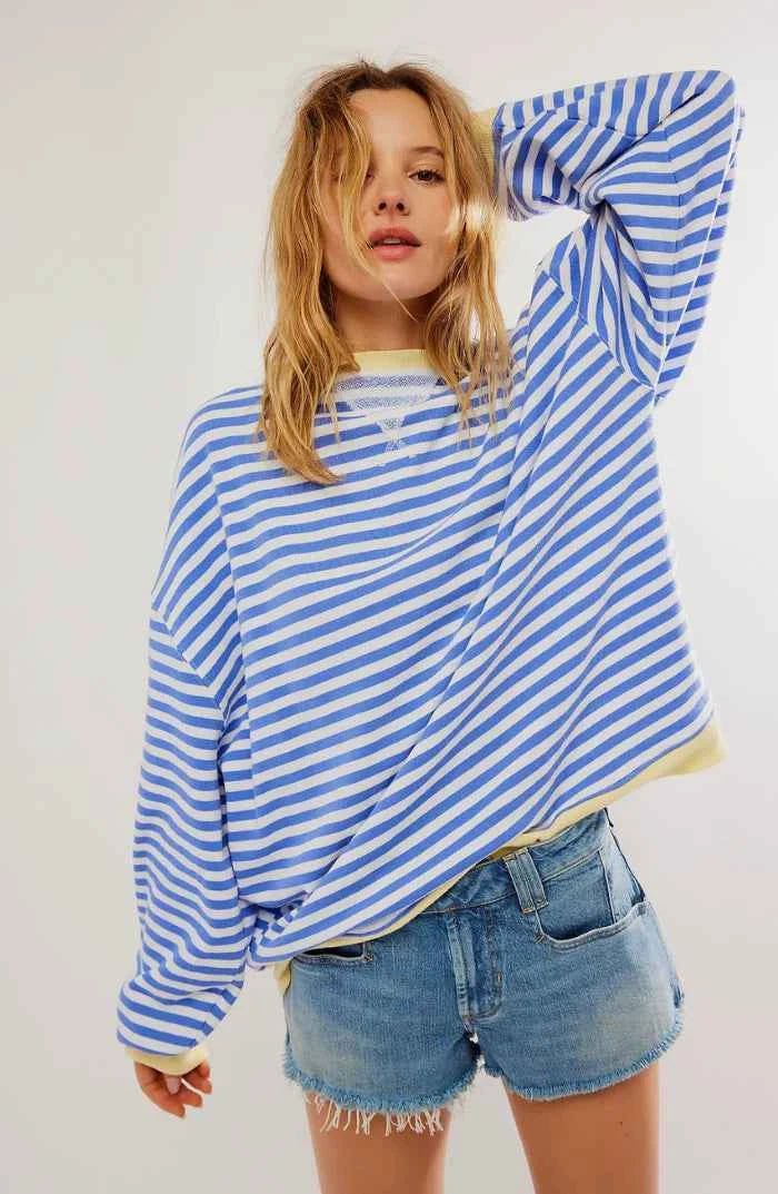 Marina | Relaxed Striped Pullover with Round Neckline and Loose Fit