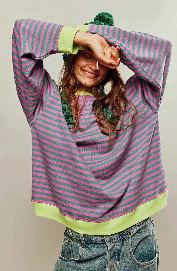 Marina | Relaxed Striped Pullover with Round Neckline and Loose Fit