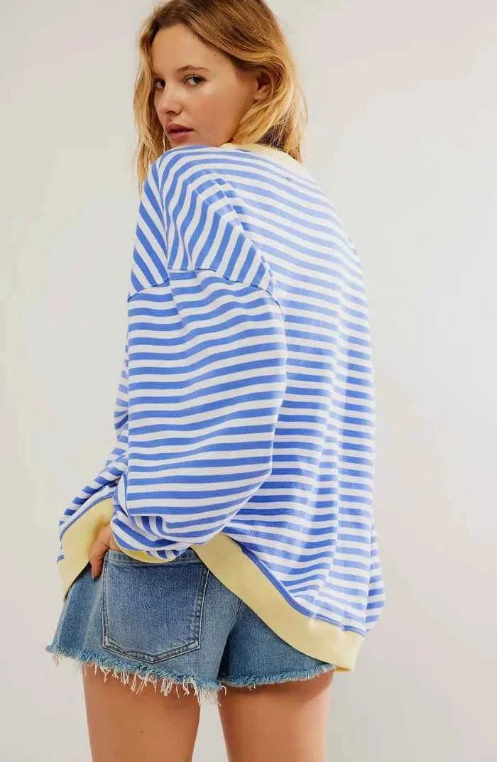 Marina | Relaxed Striped Pullover with Round Neckline and Loose Fit