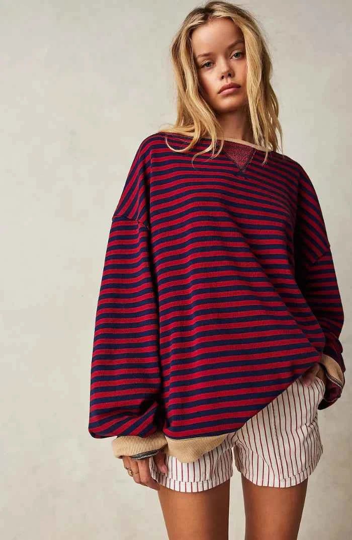 Marina | Relaxed Striped Pullover with Round Neckline and Loose Fit