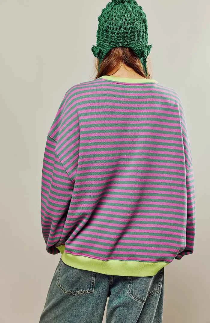 Marina | Relaxed Striped Pullover with Round Neckline and Loose Fit