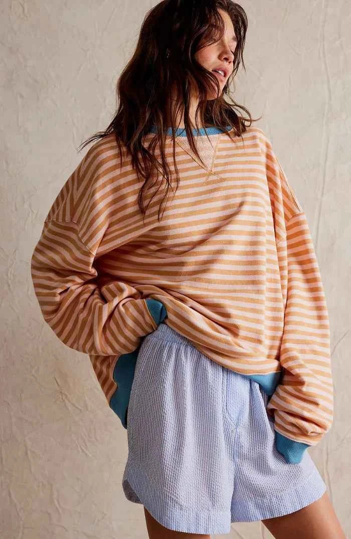 Marina | Relaxed Striped Pullover with Round Neckline and Loose Fit
