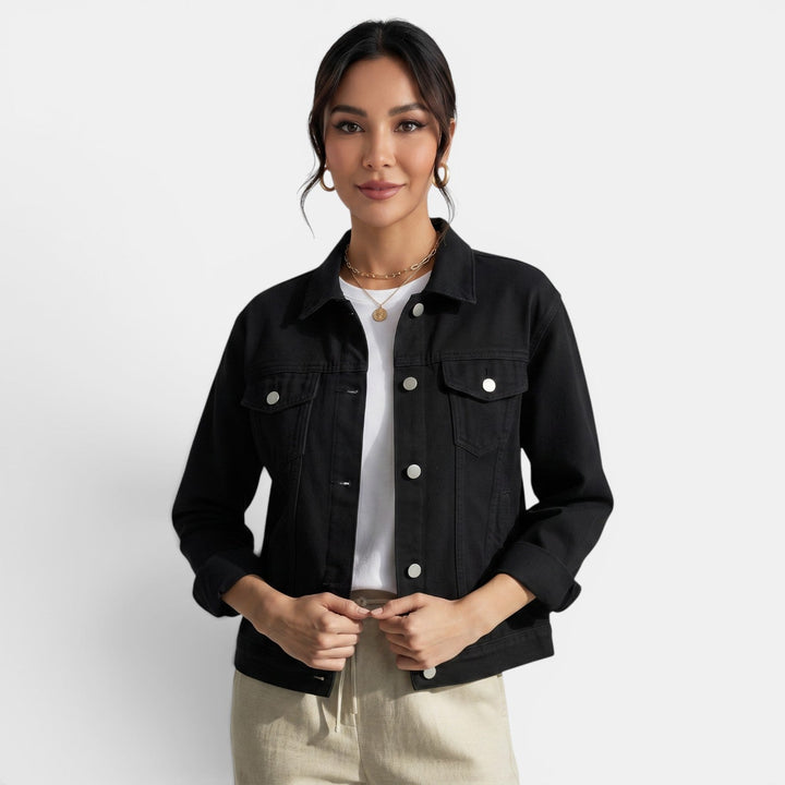 Women's Denim Jacket Fitted Silhouette Casual Urban Weekend Getaway