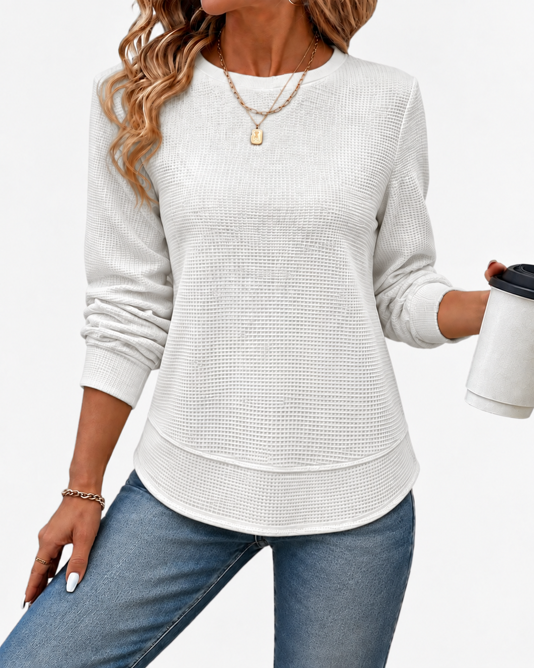 Nadyalyn | Elegante Maglia a Girocollo a Maniche Lunghe